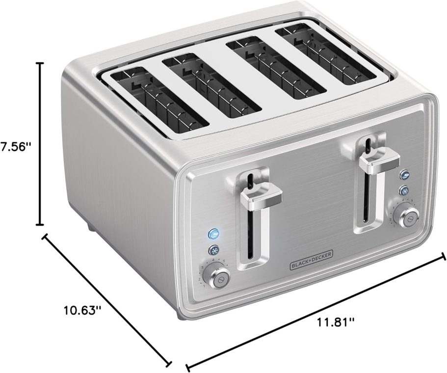 BLACK+DECKER 4-Slice Toaster, Stainless Steel, TR4900SSD - Image 3