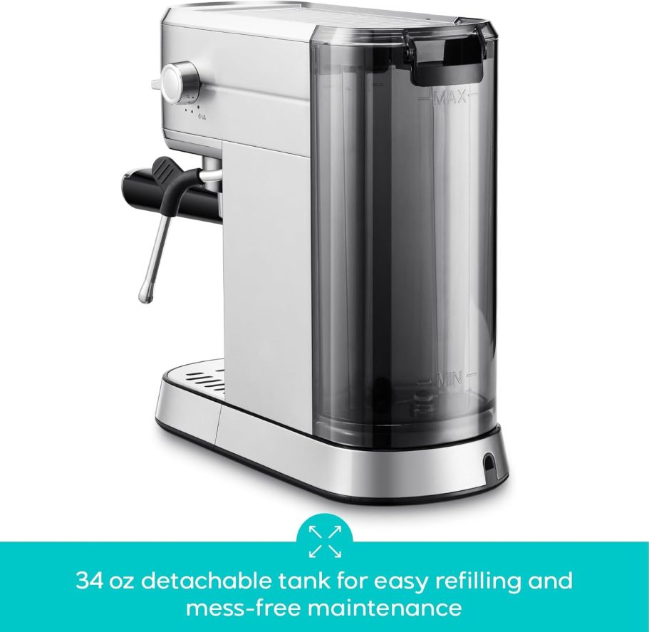 CASABREWS CM5418 Espresso Machine 20 Bar, Compact Espresso Maker with Steam Milk Frother, Stainless Steel Coffee Machine with 34oz Removable Water Tank for Cappuccino, Latte, Silver - Image 5