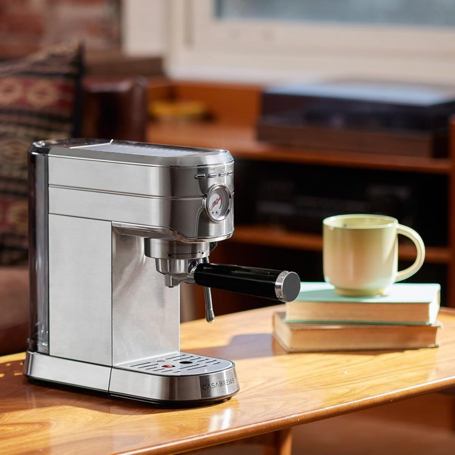 CASABREWS CM5418 Espresso Machine 20 Bar, Compact Espresso Maker with Steam Milk Frother, Stainless Steel Coffee Machine with 34oz Removable Water Tank for Cappuccino, Latte, Silver - Image 7