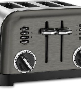 Cuisinart CPT-180BKS Classic 4-Slice Toaster, Black/Stainless Steel